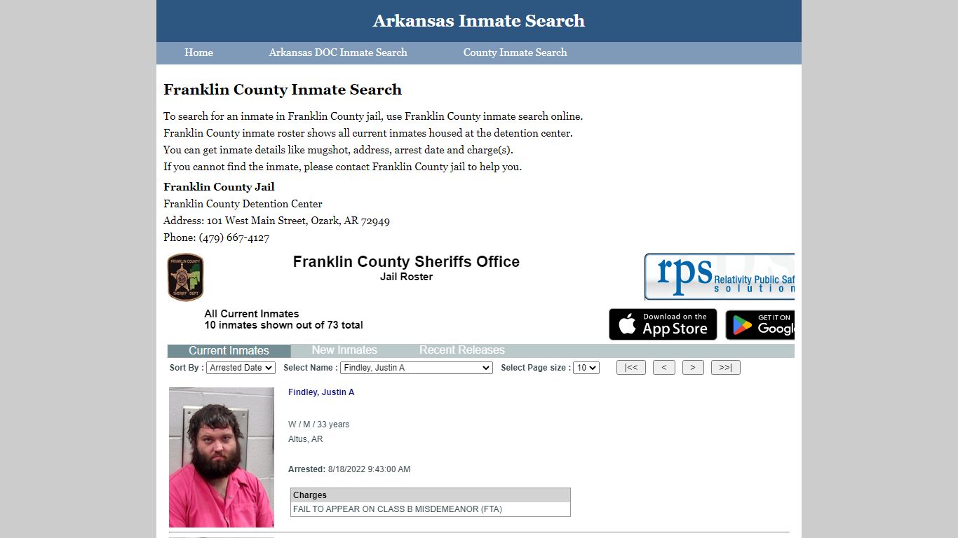 Franklin County Inmate Search